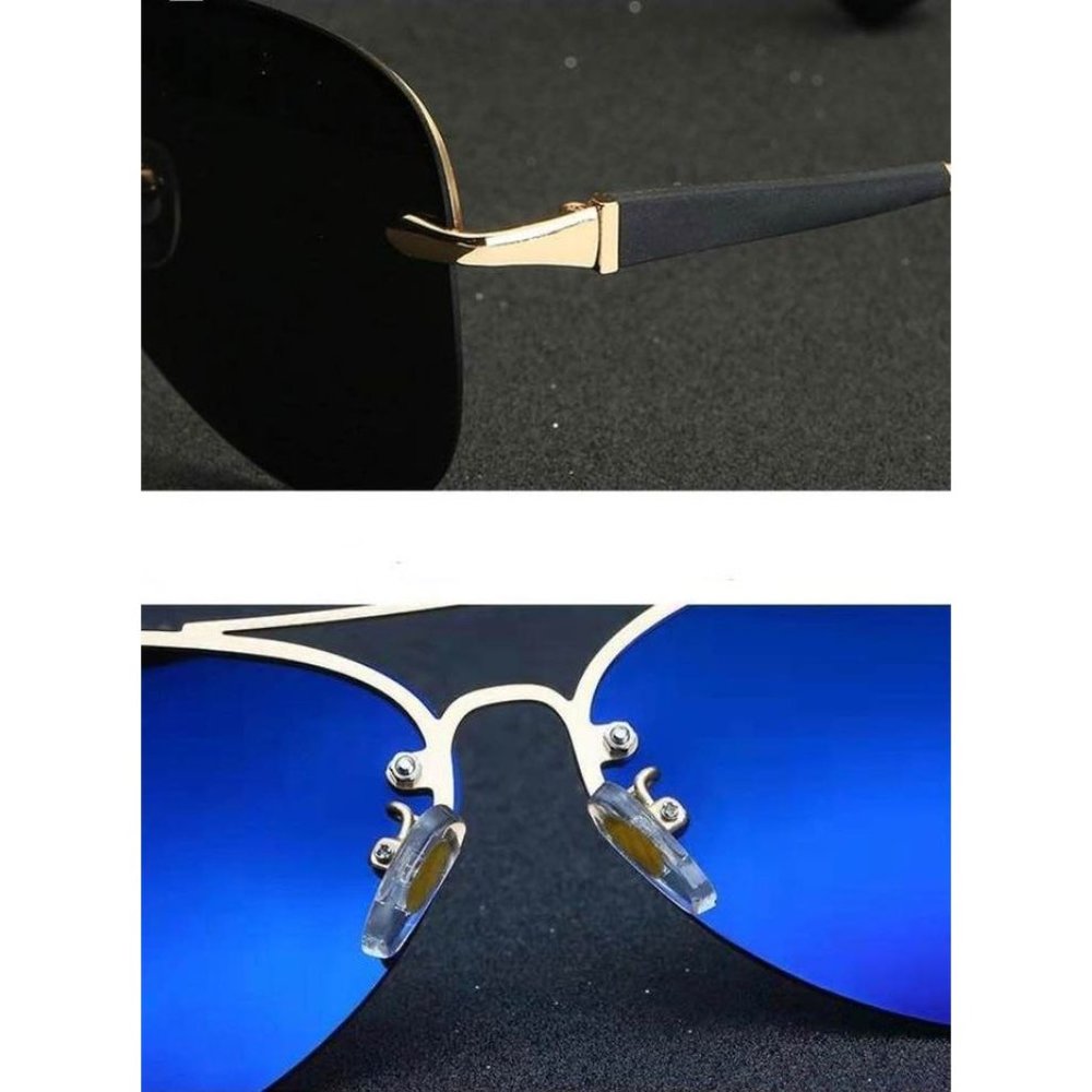 Mercedes-Benz Aviator Sunglasses, Gold Metal Frame, Polarized, 100% UV protectio - Picture 5 of 8
